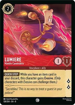 Lumiere - Nimble Candelabra NM 128/204 Reign of Jafar Reg