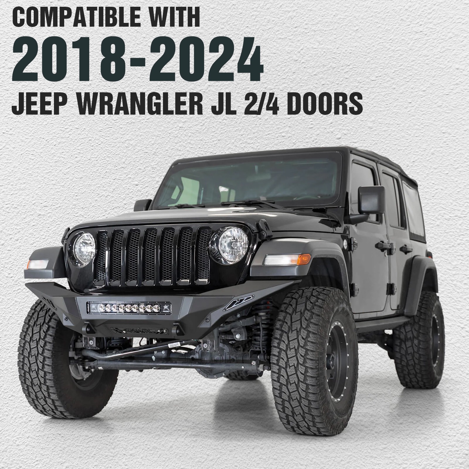 Front & Rear Tubular Fender Flares Tube Mud Guard For 2018-2025 Jeep Wrangler JL