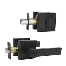  Square Entrance Lever with Double 1 Pack Entry with Double Cylinder Deadbolt