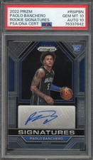 2022 PRIZM PAOLO BANCHERO #RSIPBN ROOKIE SIGNATURES ORLANDO MAGIC PSA 10/10