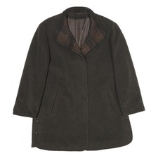 DEL MOD INTERNATIONAL Womens Brown Wool Blend Jacket UK 12 Button Plain Classic