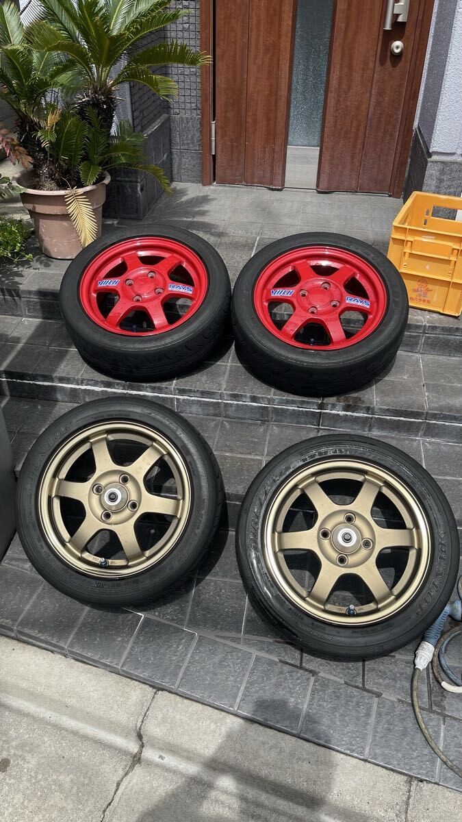 RAYS VOLK RACINGTE37 14×5J 45 4穴 PCD100 JDM RAYS Volk Racing TE37 5J x 14 inch +45 PCD100 4H with Direzza