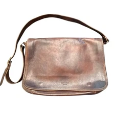 I MEDICI Firenze Vintage Authentic Brown Leather Briefcase Messenger Bag $210