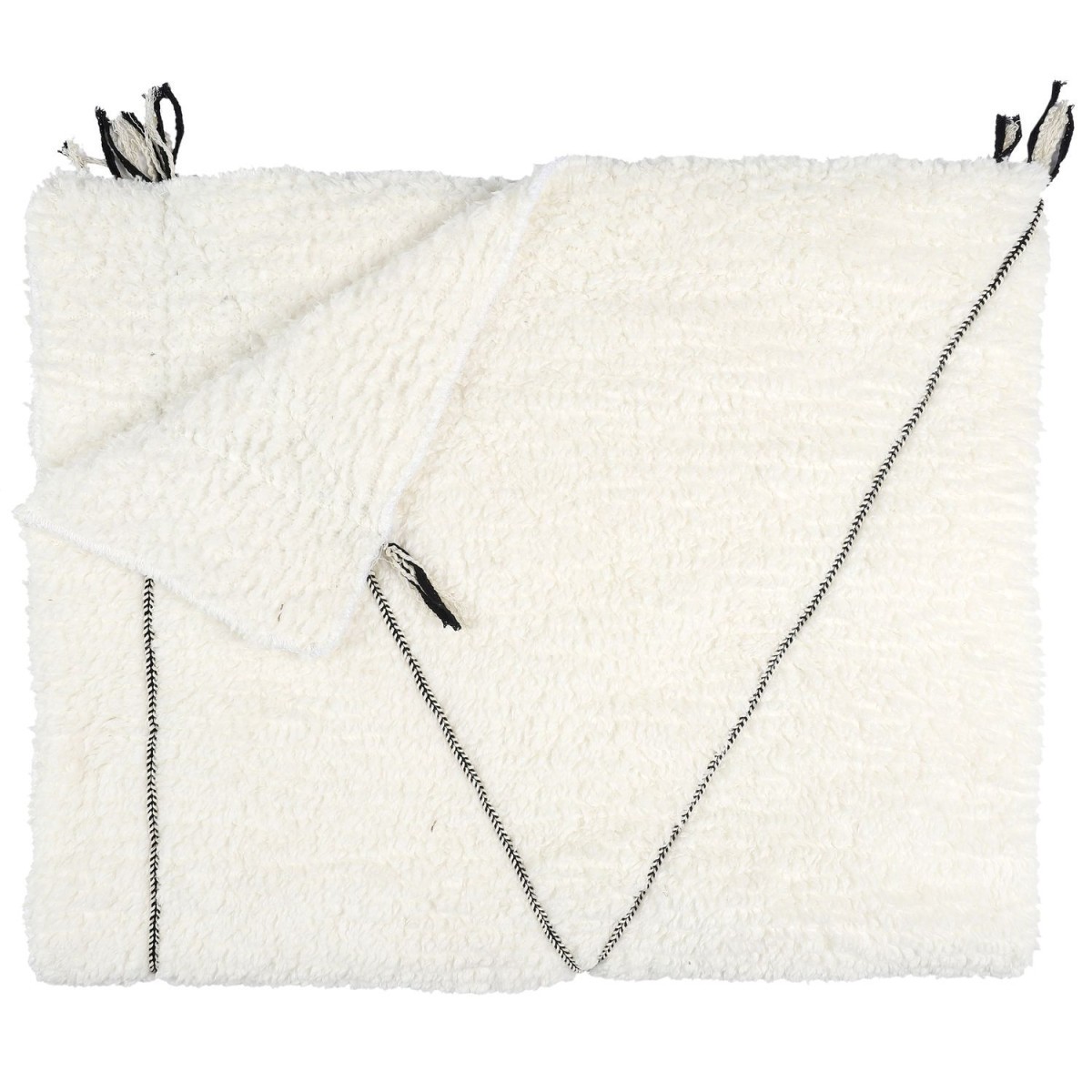 Plaid sherpa tressé anti-froid Crush blanc 130x160cm pour réchauffer vos nuits