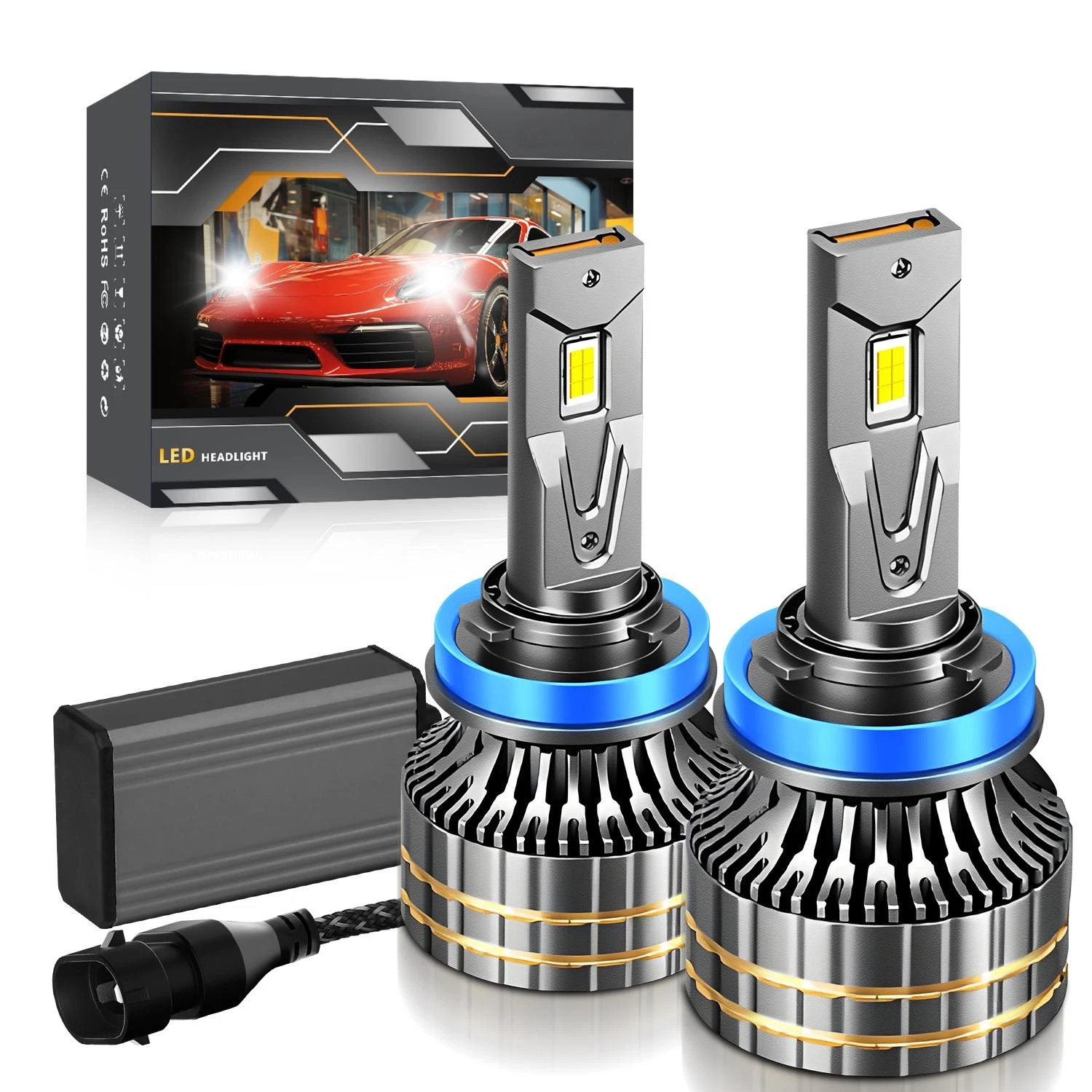 2x H11 LED Headlight Bulb Conversion Kit Low Beam 120W Super Bright 6000K White