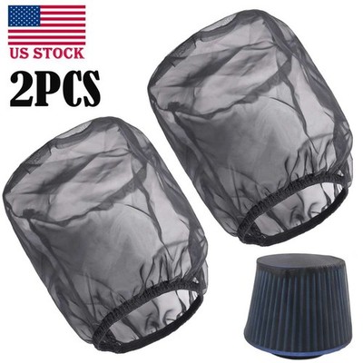 2x Black Universal Cold Air Intake Pre-Filter Cone Filter Sock Cove