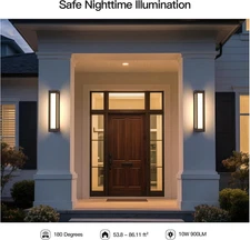 Modern Outdoor Wall Lights Exterior, 26" Large Outdoor Sconce Lights, 3000K L...