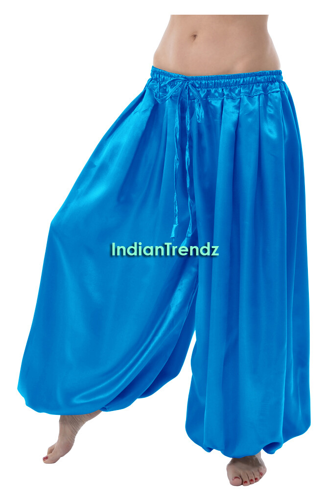 Pantalón Harén Satén Yoga Danza del Vientre Pantalones Bombachos Aladdin Holgado Halloween 1