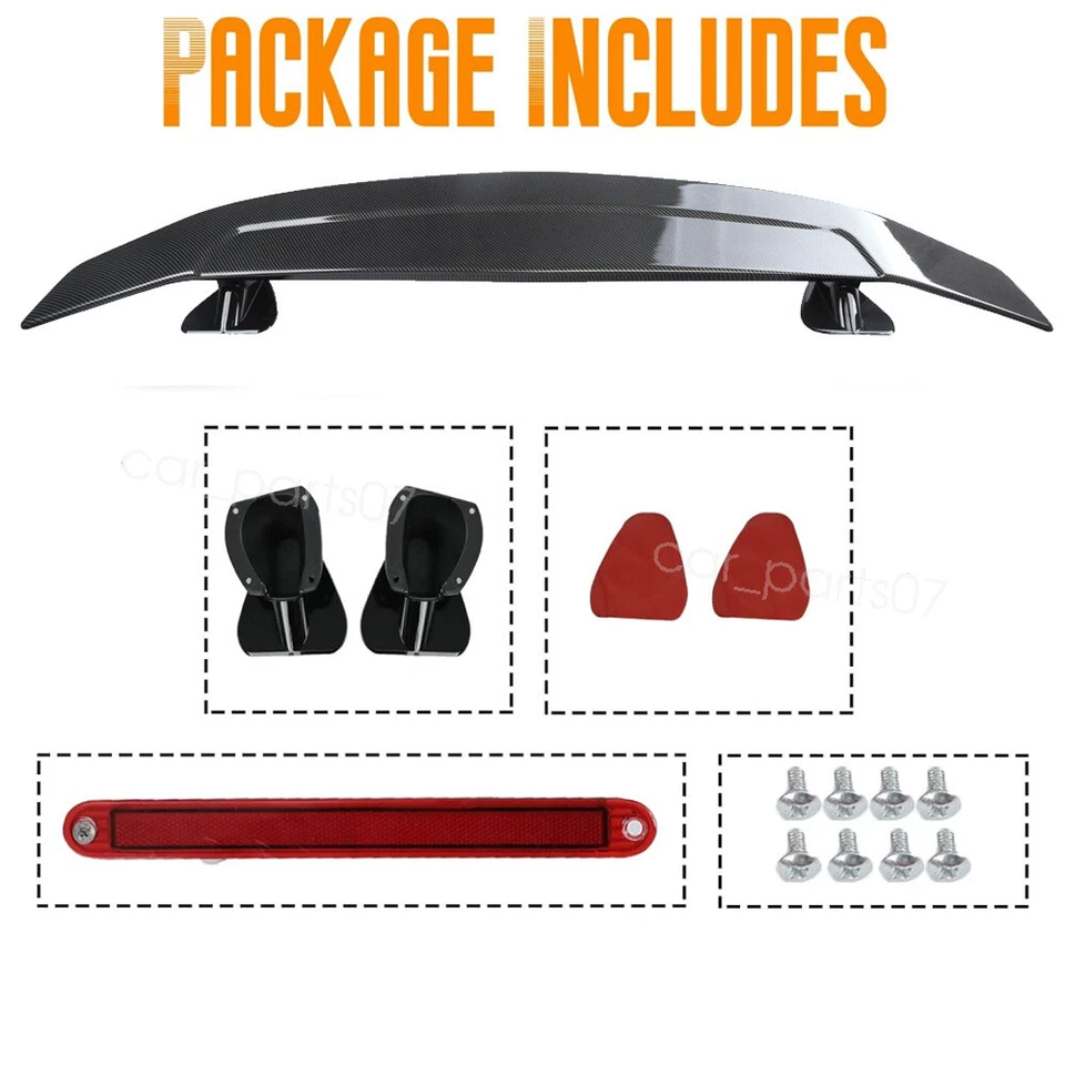 46" Matte Black For Hyundai Sonata 00-23 Rear Trunk Spoiler Wing GT Style Racing - Image 3 of 4