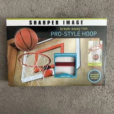 SHARPER IMAGE BREAK AWAY RIM PRO STYLE INDOOR BASKERBALL HOOP NEW