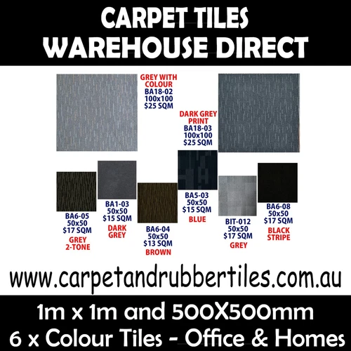 BLACK JACQUARD - SAVE 60%* ON RETAIL Home or Office CARPET TILES – 500x500 - Picture 4 of 11