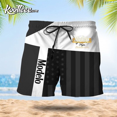 Modelo Negra Summer American Flag Patch Hawaiian Short Beer Swim Trunk For Beach