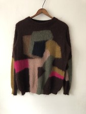 Roberto Collina Superkid Mohair Wool Abstract Geometric Shapes Sweater Small