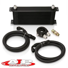 Performance Oil Cooling Cooler Adapter Relocator Filter Kit S/S Lines Kit Black