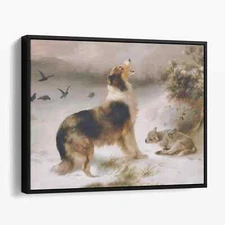 Found, Dog and Lost Lamb Rustic Farmhouse Animal Canvas Wall Art Print