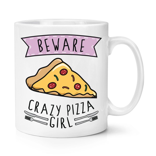 Beware VerrüCkte Pizza MäDchen 284Ml Becher Tasse Scherz Tochter Lustig Kinder-image