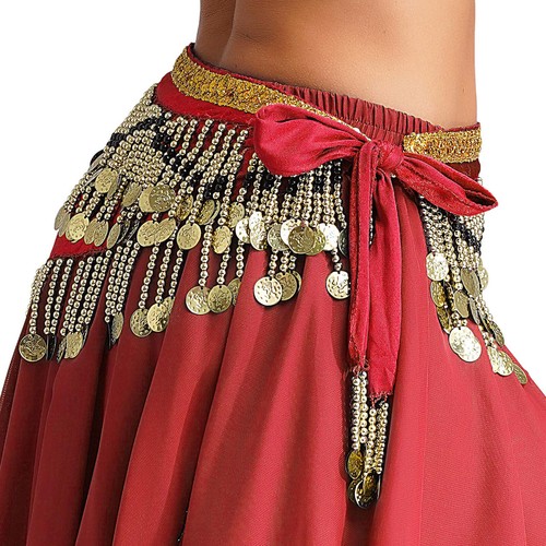 Women Belly Dance Dress 2Pcs Sequin Bra Top with Hip Scarf Set Carnival Costume - Picture 56 of 102