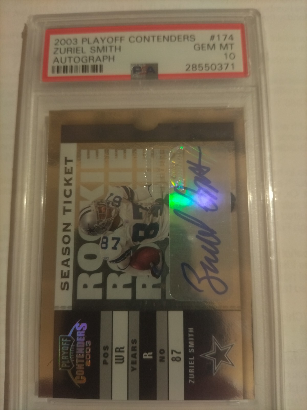 Zuriel Smith Playoff Contenders #174 Autograph