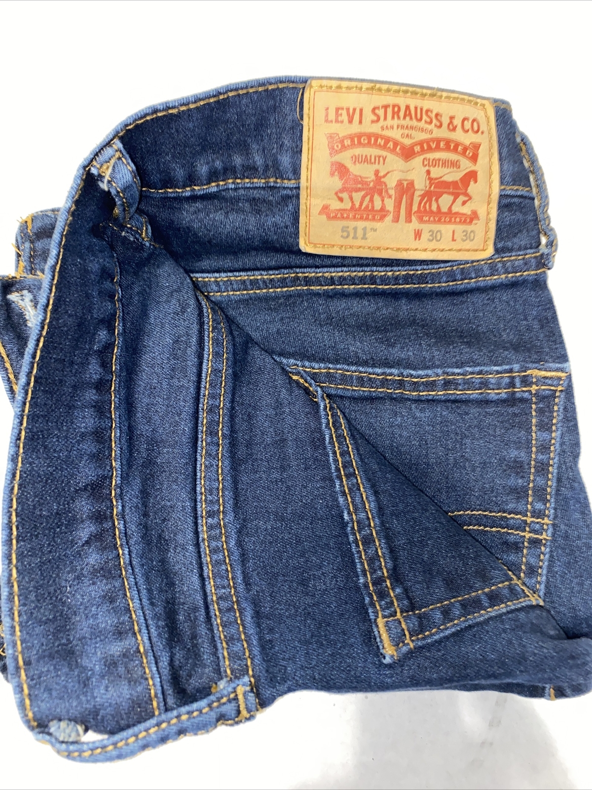 Levis Boys Youth Kids 511 Slim Fit 5 Pocket Denim Blue Jeans Pants Size 30 30