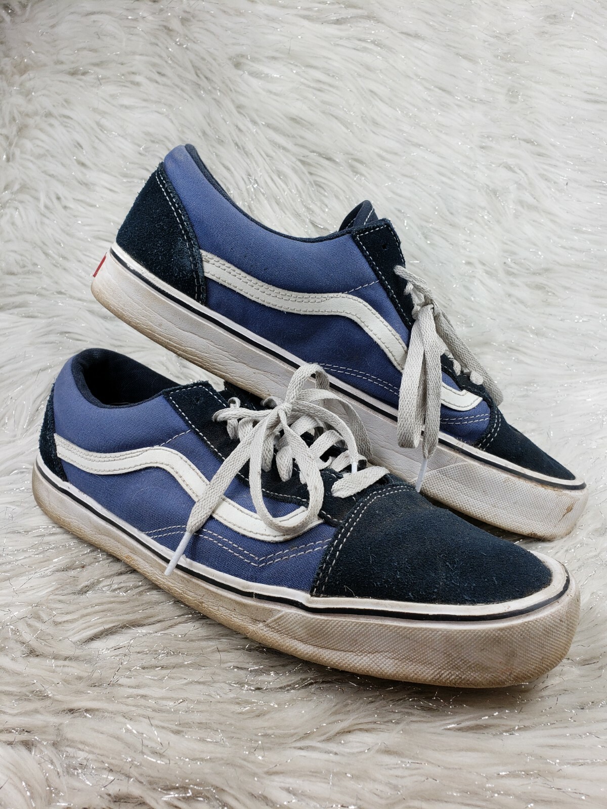VANS Off The Wall Blue Black White Mens Sneakers Size 11.5 500383
