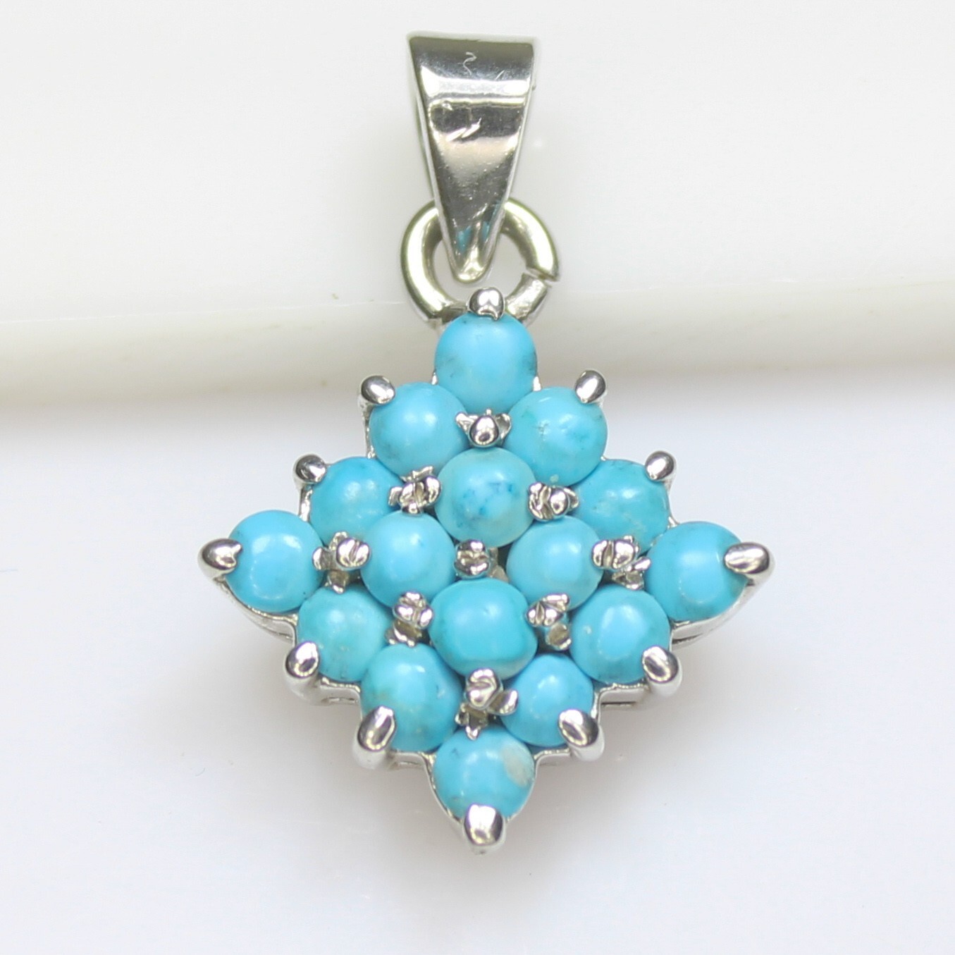 Natural Blue Turquoise Vintage Pendent With 925 Sterling Silver 3.00 Grams