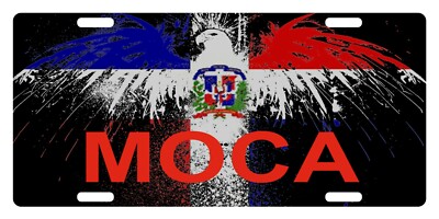 Republica Dominicana Flag License Plate Dominican Emblem Moca