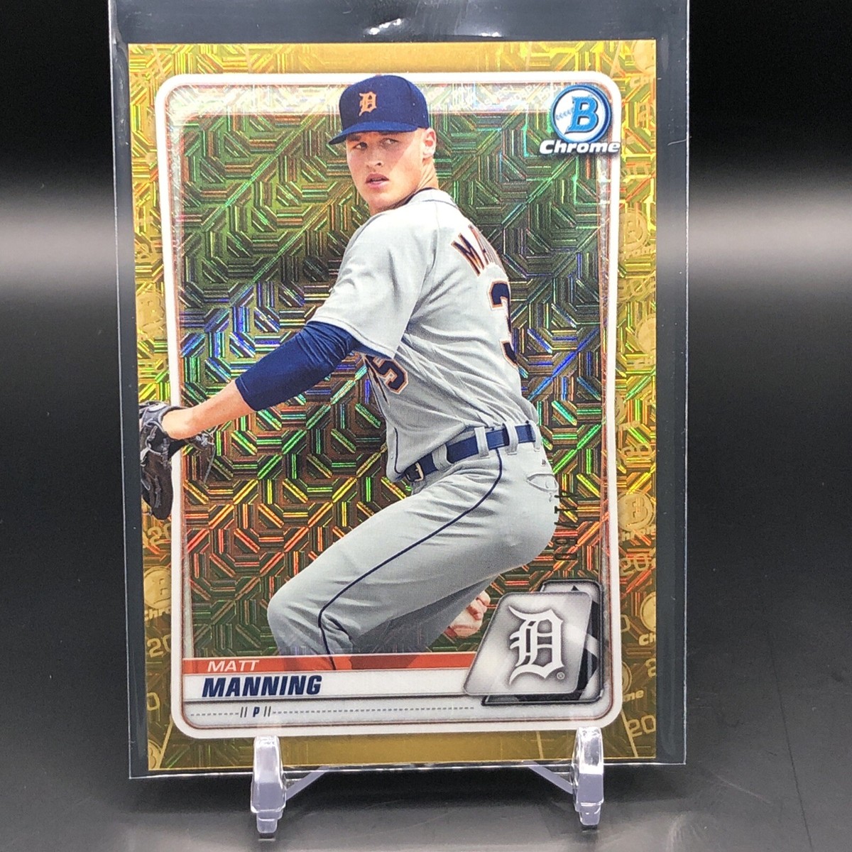 Matt Manning 2020 Bowman Chrome Prospects Gold Refractor Mojo /50 