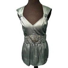 Attention Sleeveless Satin Top L