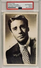 PETER LAWFORD Signed Autograph Slabbed Encapsulated Postcard PSA/DNA