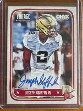 2024 Onyx Vintage Football Joseph Griffin Jr. on card auto U of Wisconsin