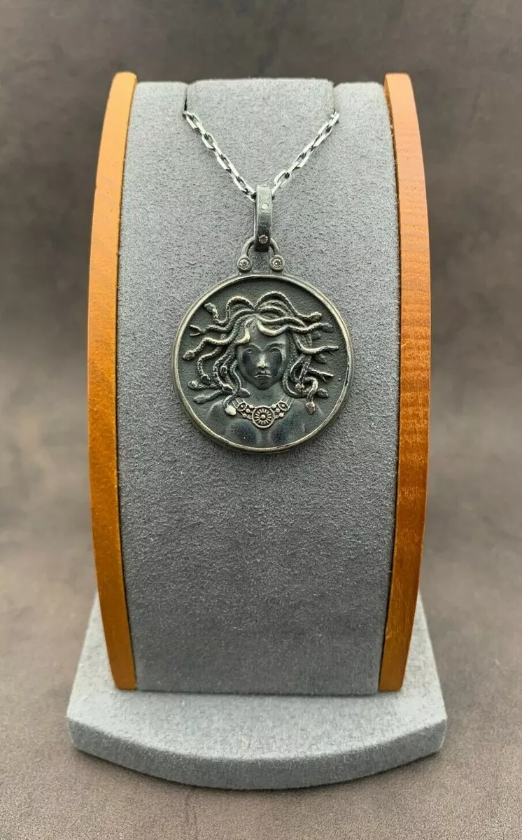 Medusa Necklace Greek Mythology Sterling Silver Pendant 