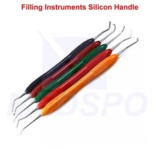 5 PCS Set Amalgam Filling Composite Silicon Handle Dental Restorative Instrument