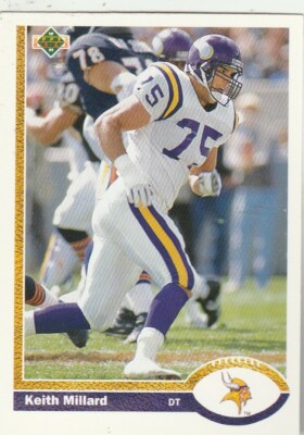 FREE SHIPPING-MINT-1991 Upper Deck #240 Keith Millard Vikings PLUS BONUS CARDS