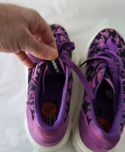 Adidas Originals Shoes Hypersleek 2" Platform Purple G54057 Size 5.5 Houndstooth - Picture 10 of 12