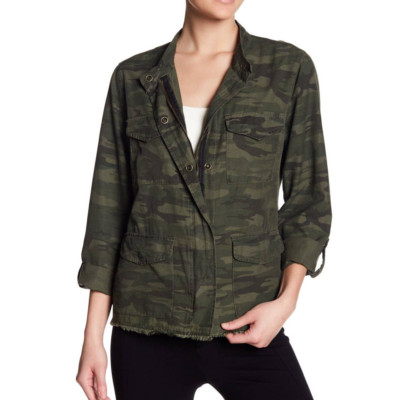 SANCTUARY Frayed Roll Tab Sleeve Utility Pocket Shirt Jacket S = 4/6 Nordstrom