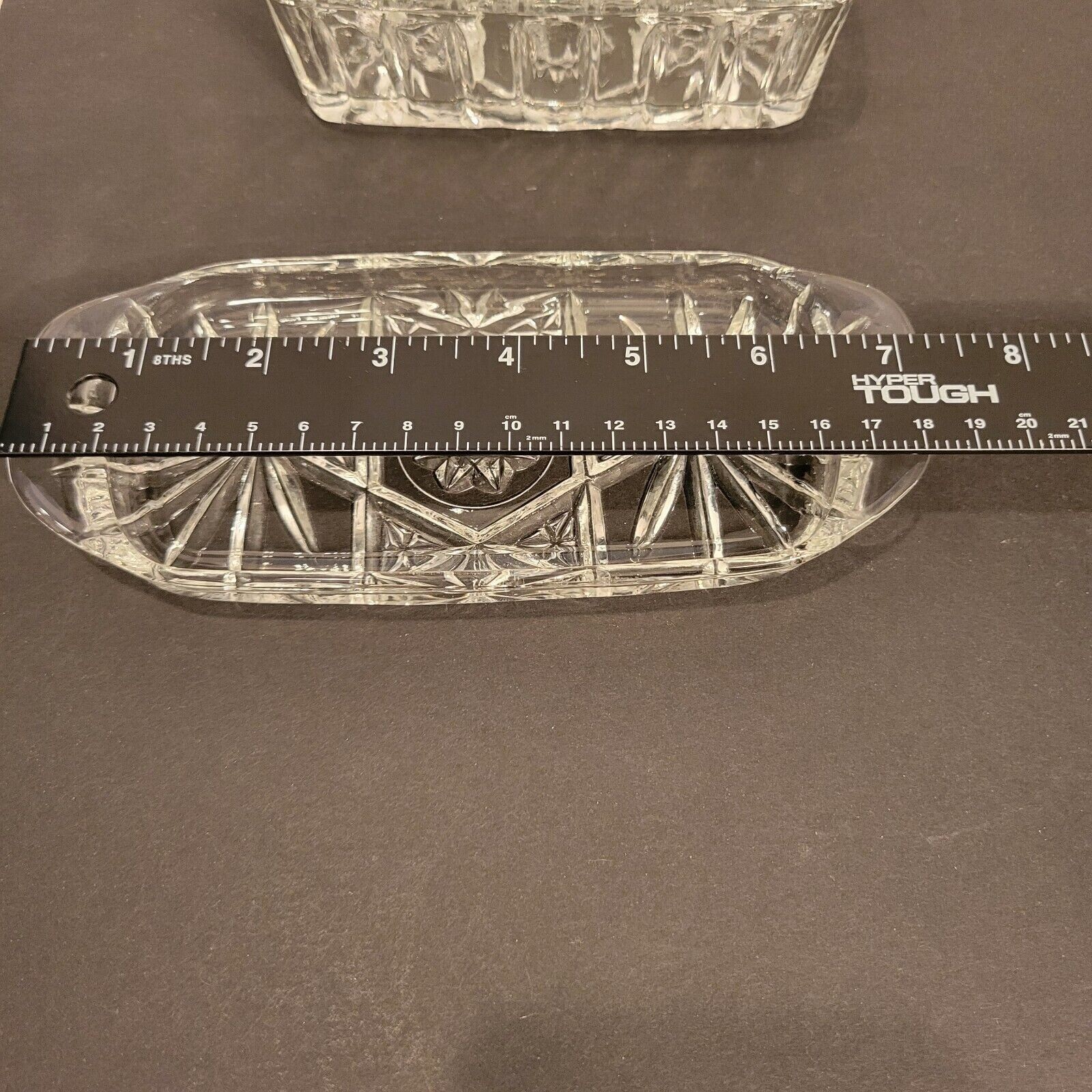 Glass Single Stick Butter Dish With Star Bars/ Starburst Pattern eBay