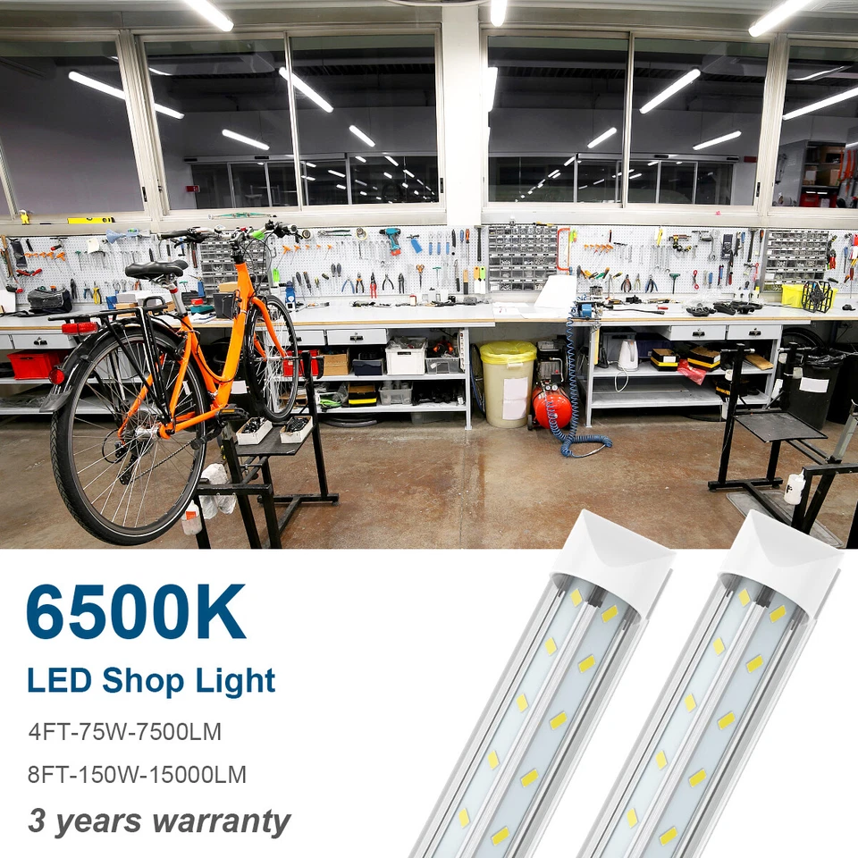 T8 2FT 4FT 8FT LED Tube Lights Garage 8 Foot LED Shop Light Fixtures 14W~120W - Image 4 of 4
