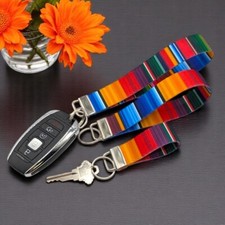 Mexican Keychain Serape Wristlet Keychains Fob Cinco De Mayo Mexico Key Chain
