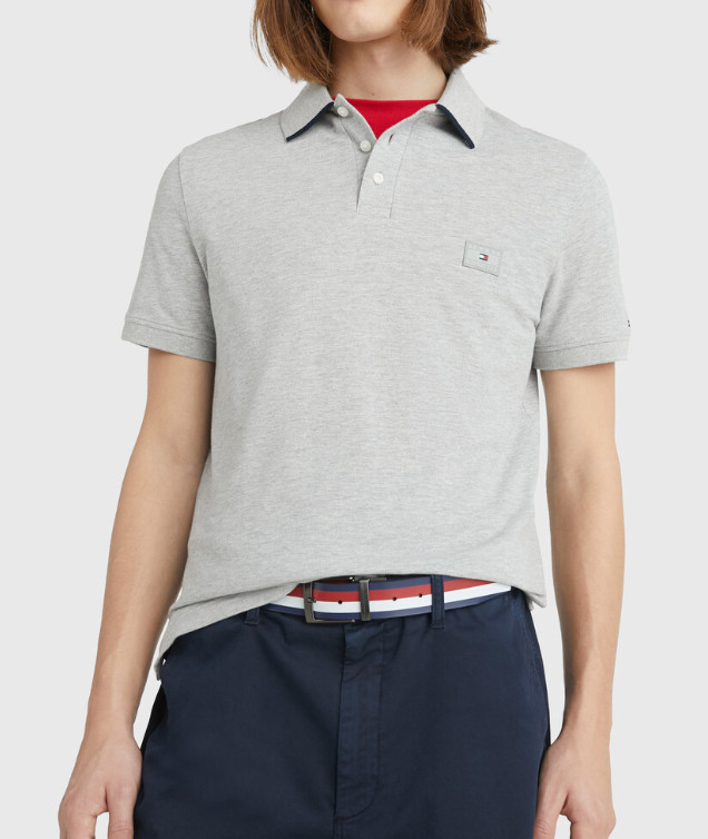 НОВОЕ мужское поло Tommy Hilfiger с короткими рукавами и хлопковым воротником-стойкой с бирками W XL 8490₽