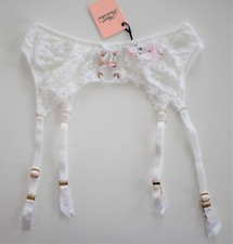  250 New AGENT PROVOCATEUR Lingerie DAIZY White SUSPENDER GARTER Belt 3/M 4/L