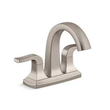 KOHLER Rubicon 4 in. Centerset 2-Handle Bathroom Faucet Vibrant Brushed Nickel
