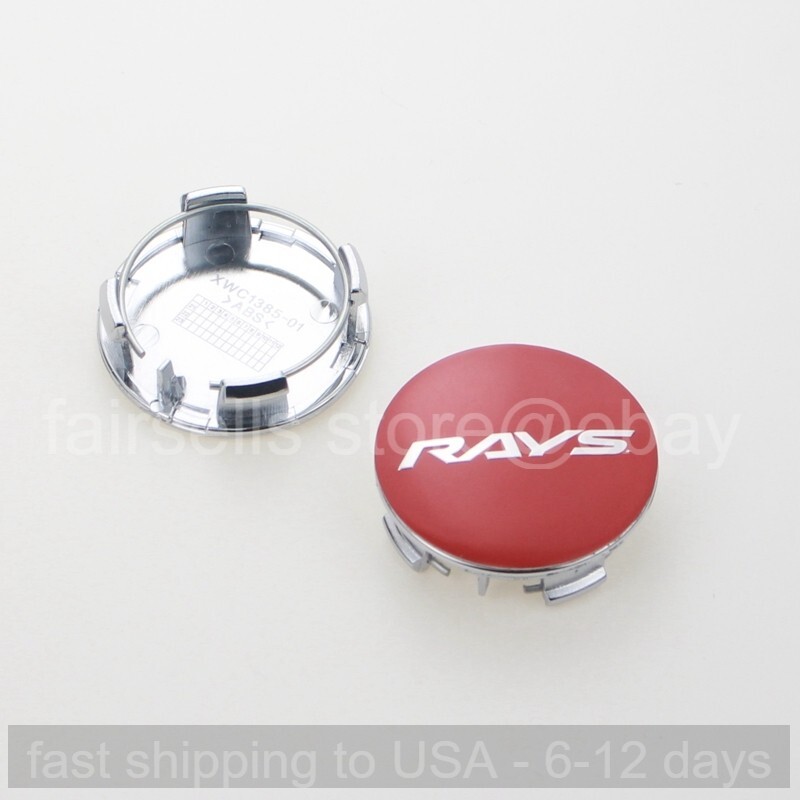 4 x 57 mm for Rays Volk Red Logo Badge Alloy Wheel Center Caps Rim Hub Caps