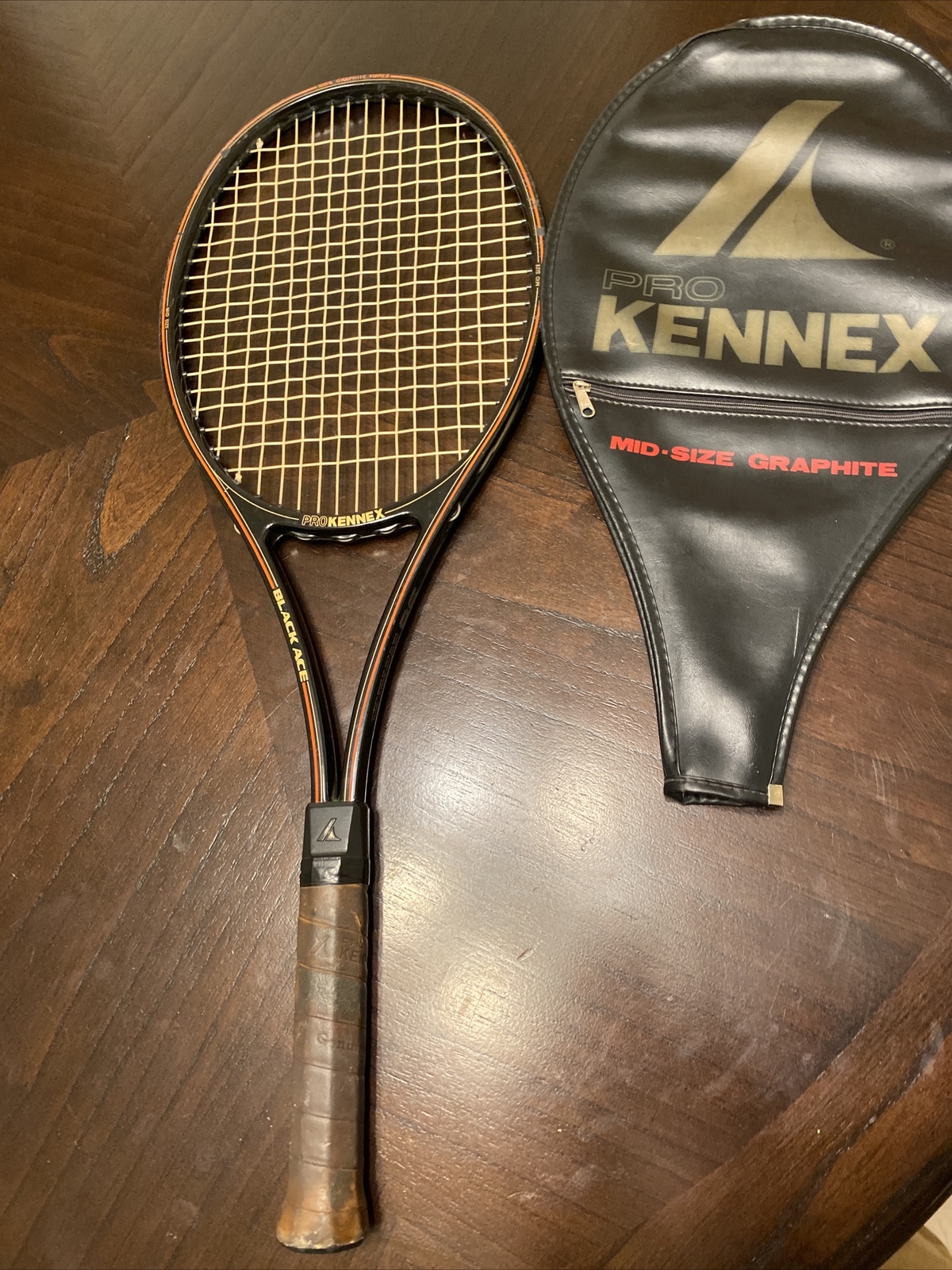 Pro Kennex Black Ace 98 Tennis Racquet Racket Leather Grip Mid Size eBay