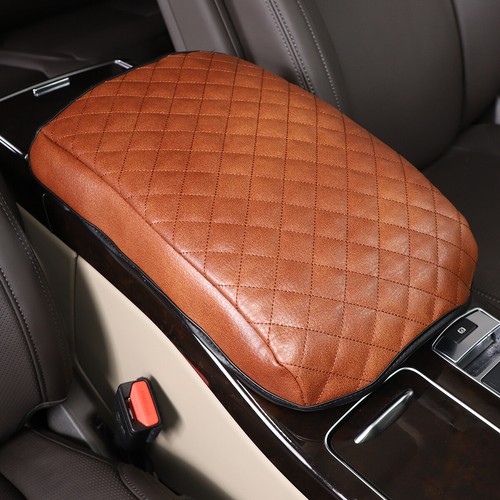Brown Leather Armrest Cover Protect Trim Case For LR Range Rover Vogue 2013-2022 - Picture 6 of 12