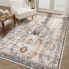 5X7 Area Rugs for Living Room,Stain Resistant Washable Rug,Non-Slip Backing Rugs