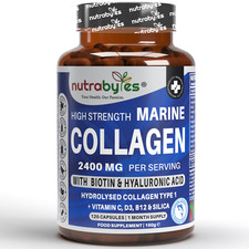 High Strength Marine Collagen Capsules Supplement - 2400mg - 120 Capsules