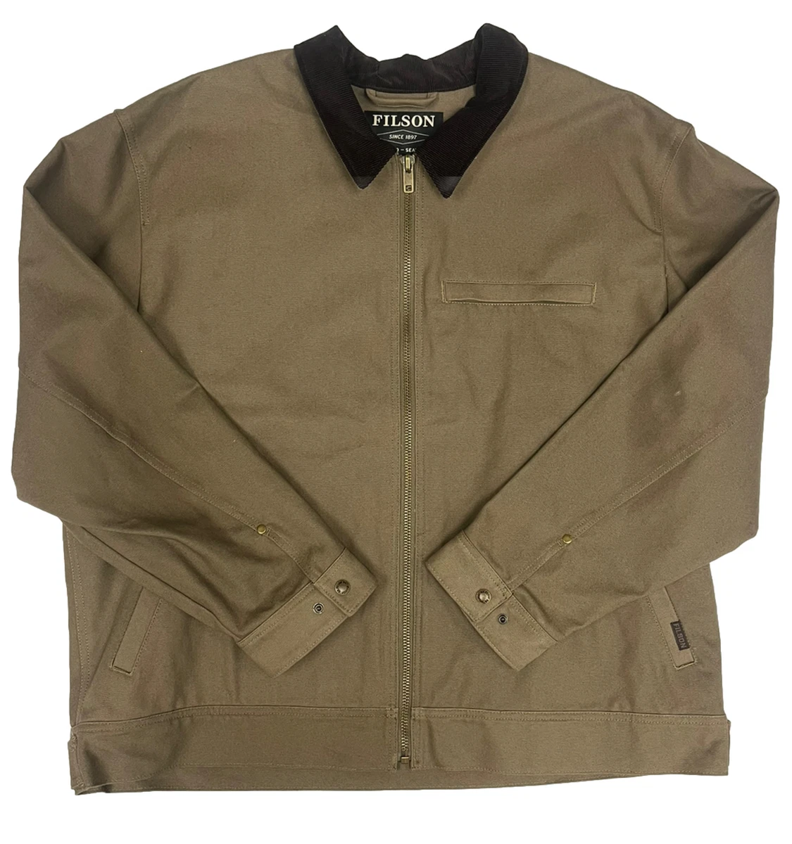 Filson Tacoma Work Jacket 20096828 Dark Mushroom Panama Weave Corduroy CC Beige