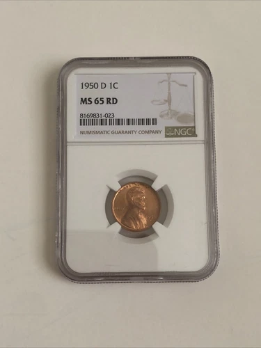 1950 D NGC 1C MS 65 RD Penny