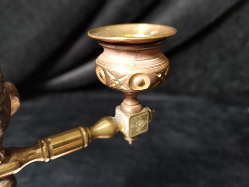 Antique Footed Bronze Pin Tray With Perched Cockatoo Candelabra RARE! - Picture 9 of 16