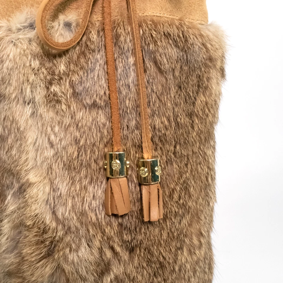 Tory Burch Brown Suede Fur Wrapped Tie Side Boots Women's Size 6 - Image 2 of 4